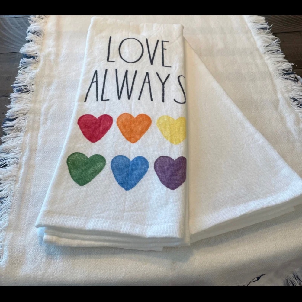 Rae Dunn Love Always kitchen towel
